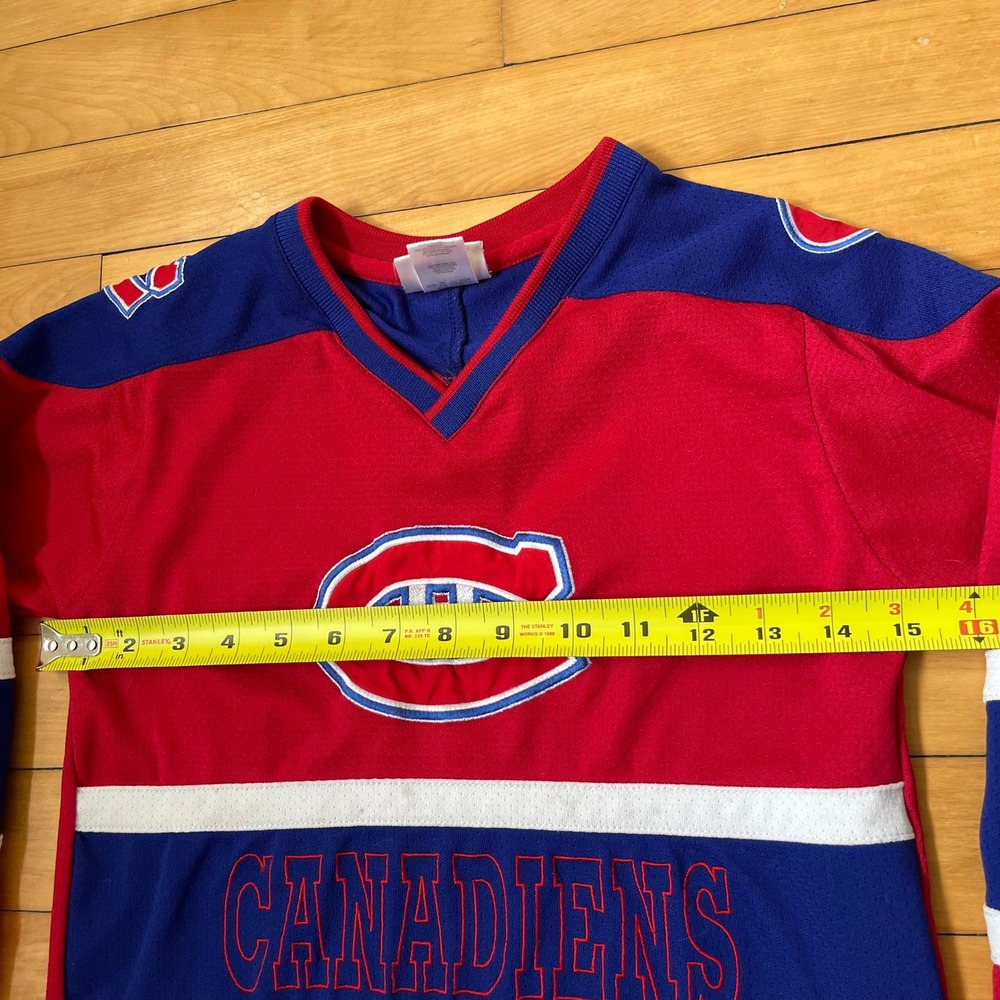 Montreal Canadiens Youth Hockey Jersey Red Blue NHL MightyMac Sports Size 6 - Picture 5 of 6